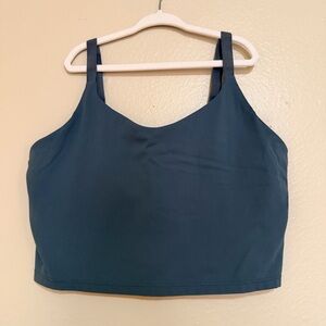 Blue Cropped Tank Top with Built in Bra Size 6